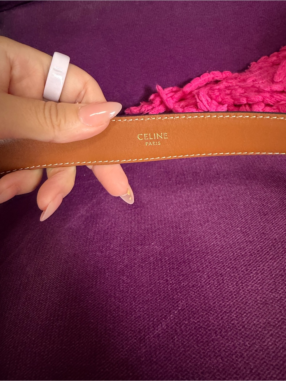 Authentic Celine Triomphe Belt in Tan Leather size 75 - Picture 4 of 16